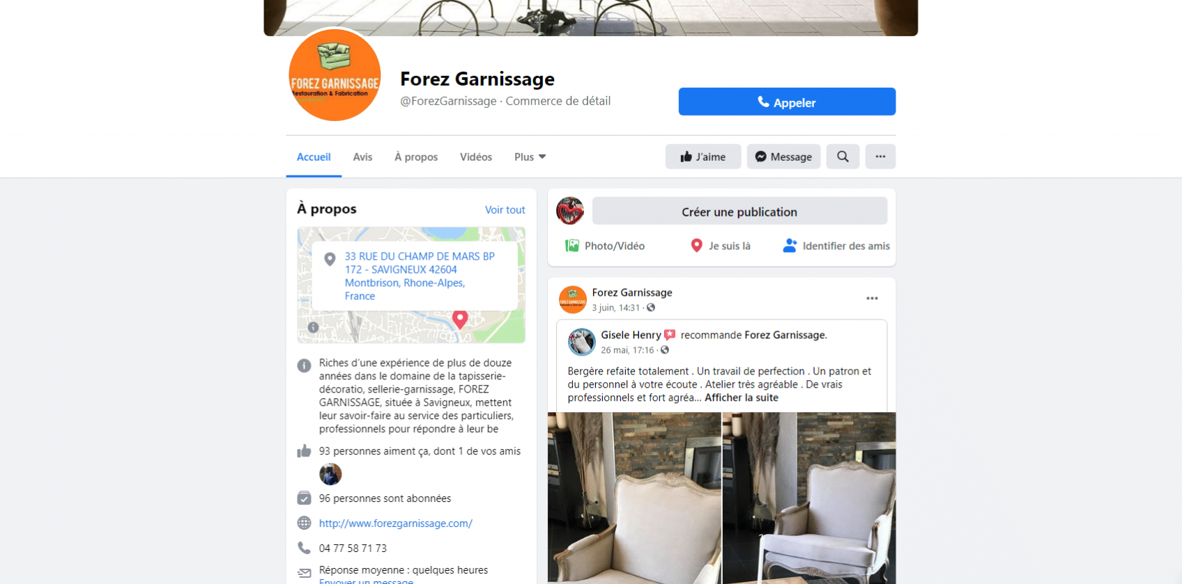 page facebook forez garnissage