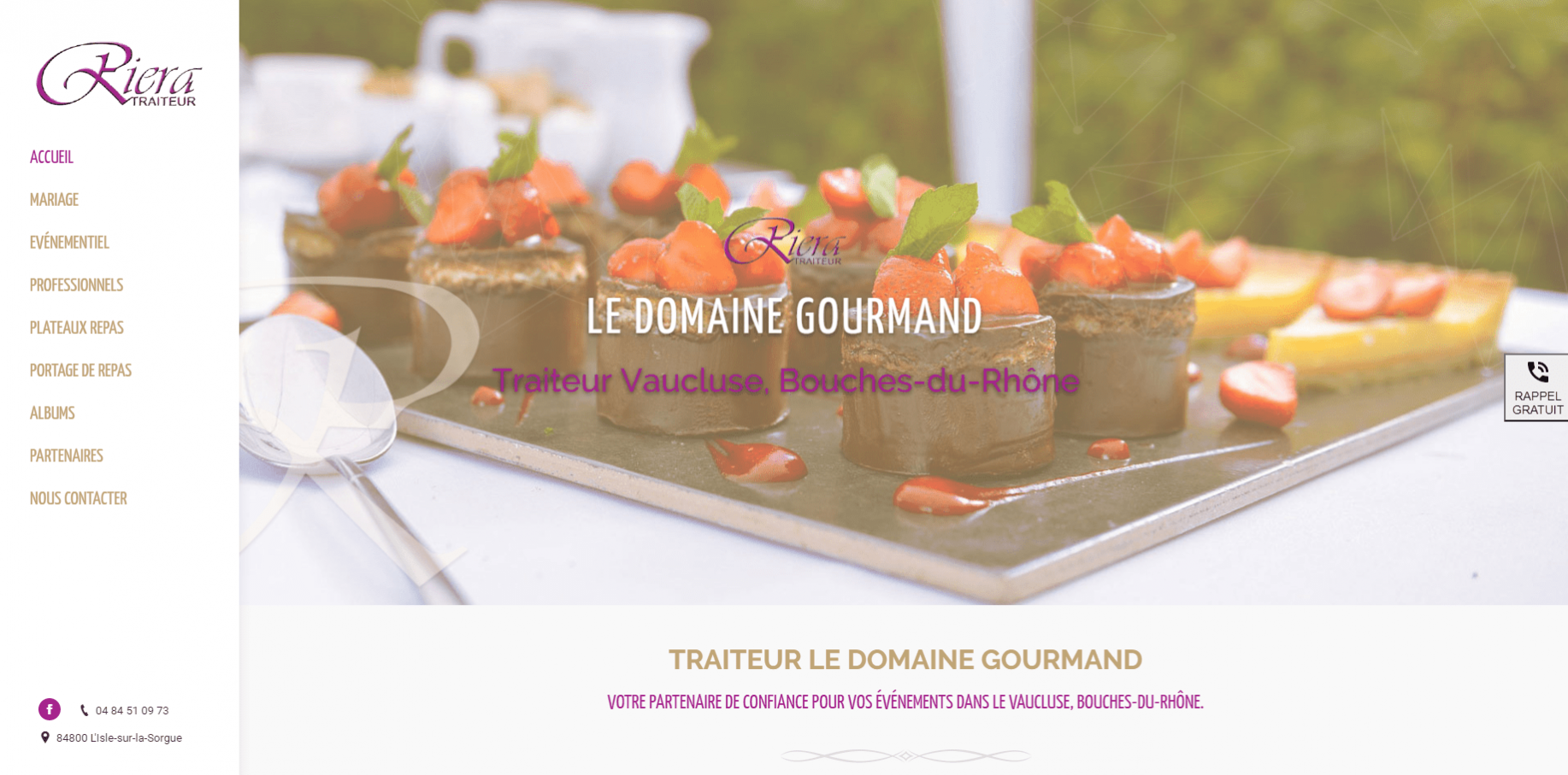site vitrine le domaine gourmand